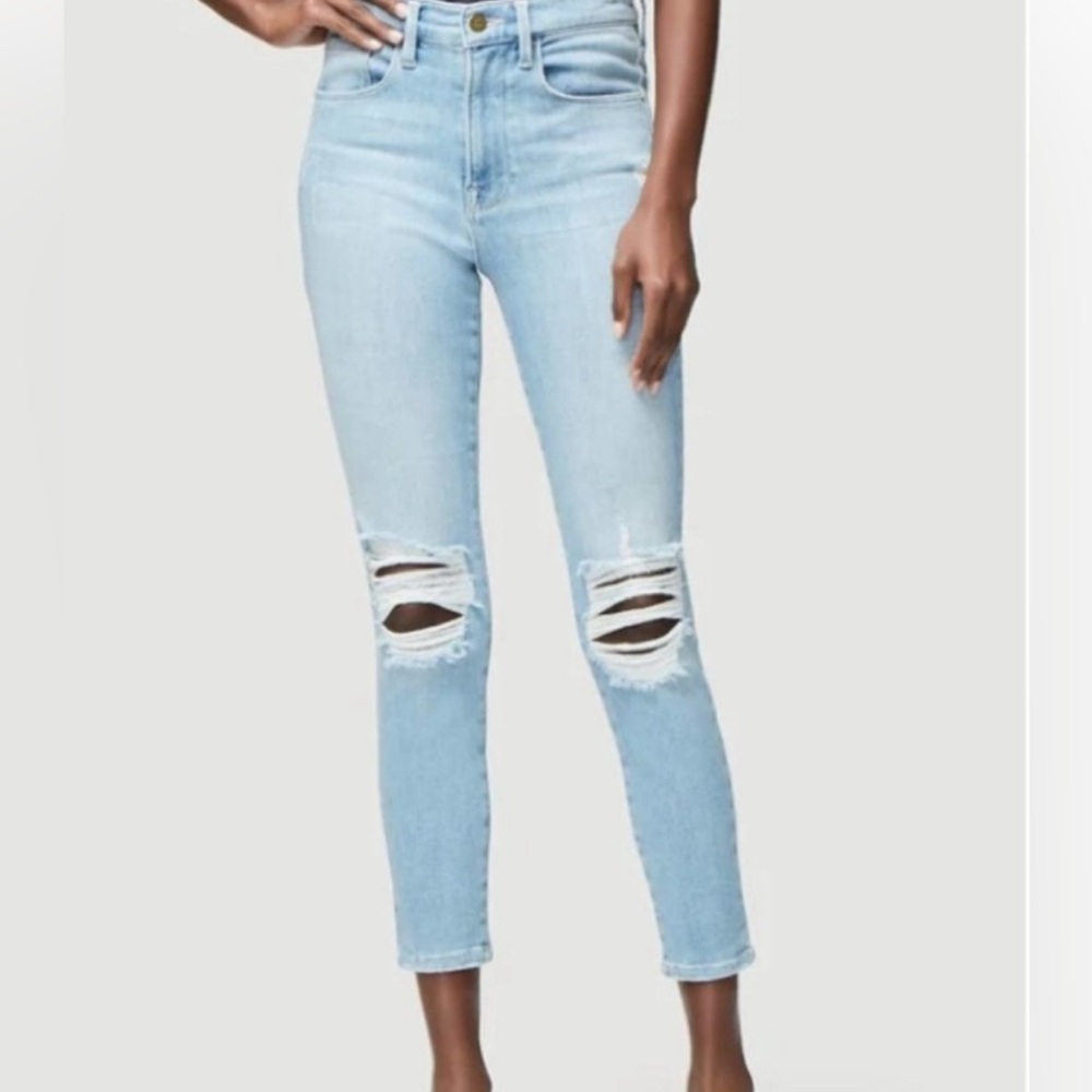Frame Denim Skinny Jeans Distressed Stretch
